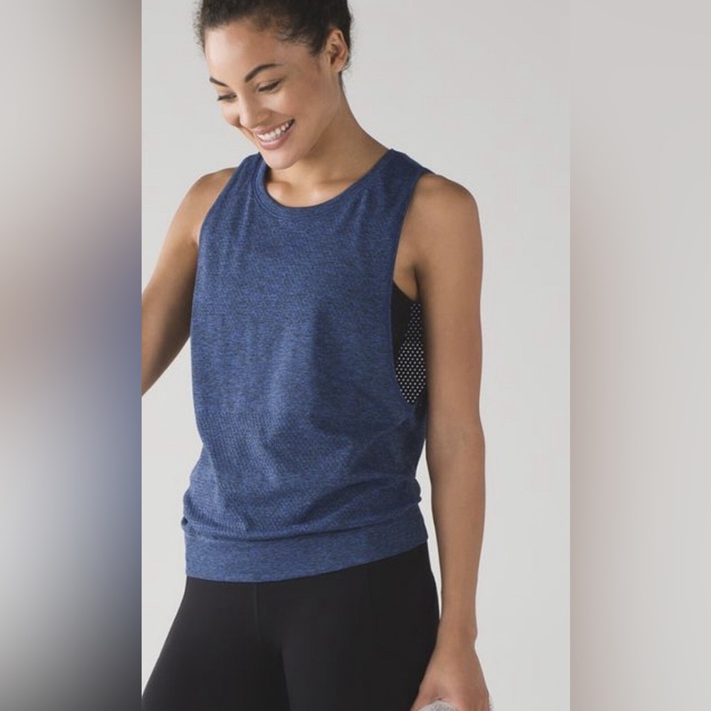 lululemon Breeze By Muscle Tank Blue,8